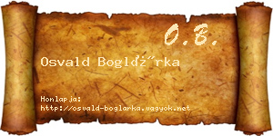 Osvald Boglárka névjegykártya
